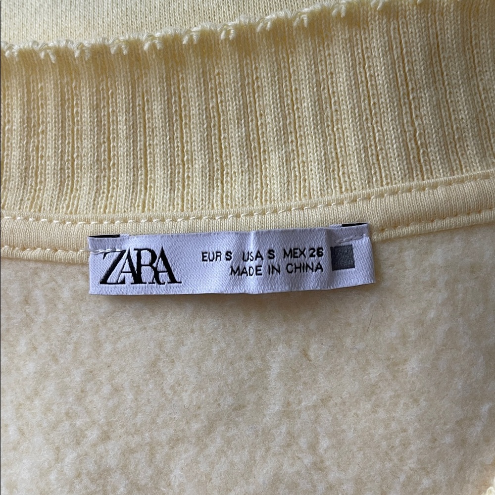 Zara Women’s Yellow Cropped Sweater V-Neck Vest EUC Size Small - Picture 5 of 6